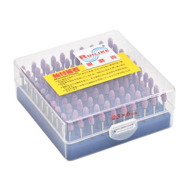 RUILIKE Pink Bullet-shaped Abrasive Material with 3mm Handle