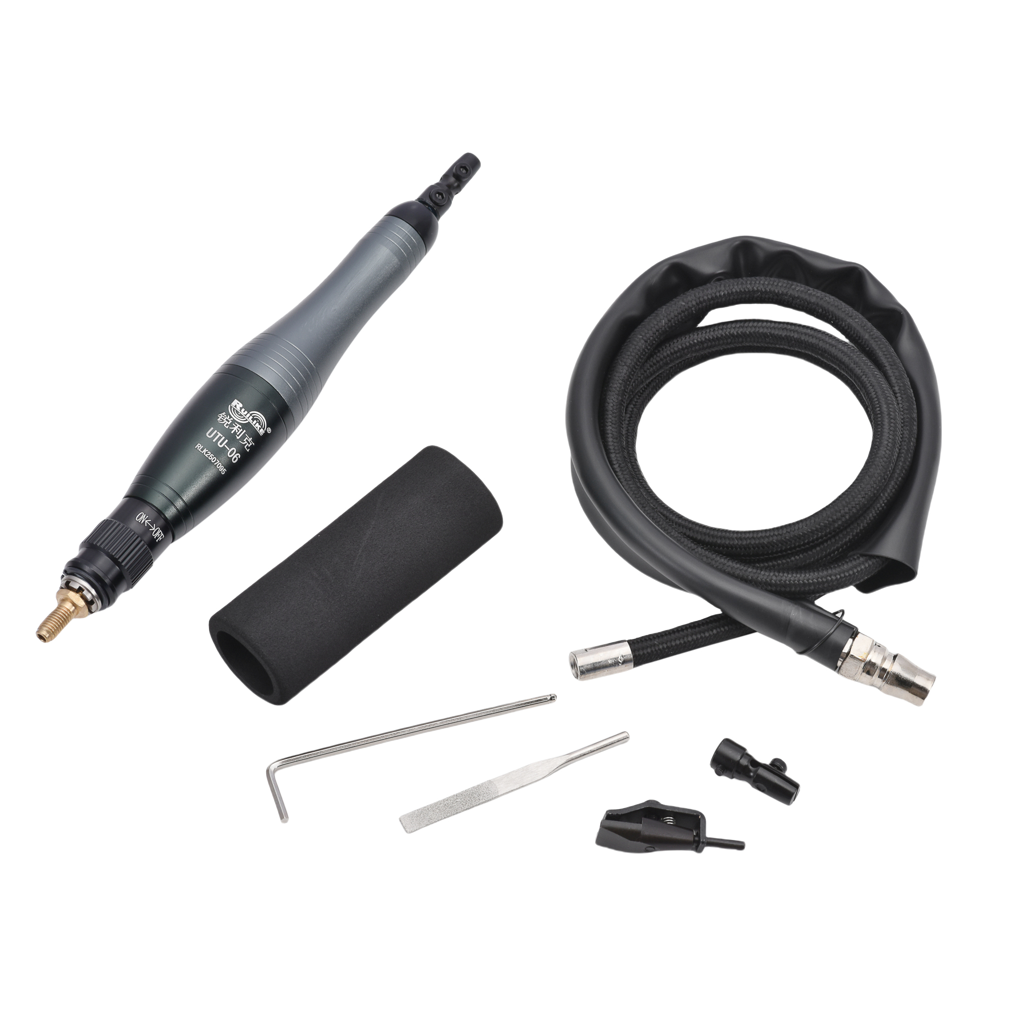 High Speed Pneumatic Ultrasonic File Machine Kit With Ceramic Stones for Detail Corner Deburring Work - Image 1