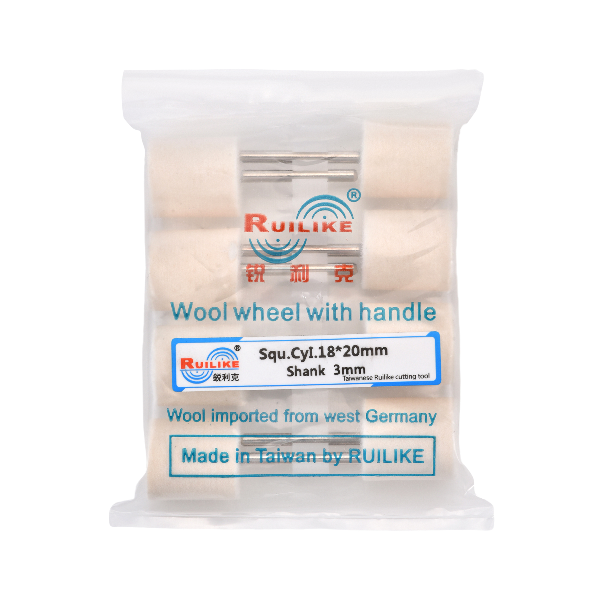 Wool wheel with handle square cylinder 18*20mm shank 3mm - Image 2