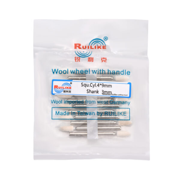 Wool wheel with handle square cylinder 4*9mm shank 3mm
