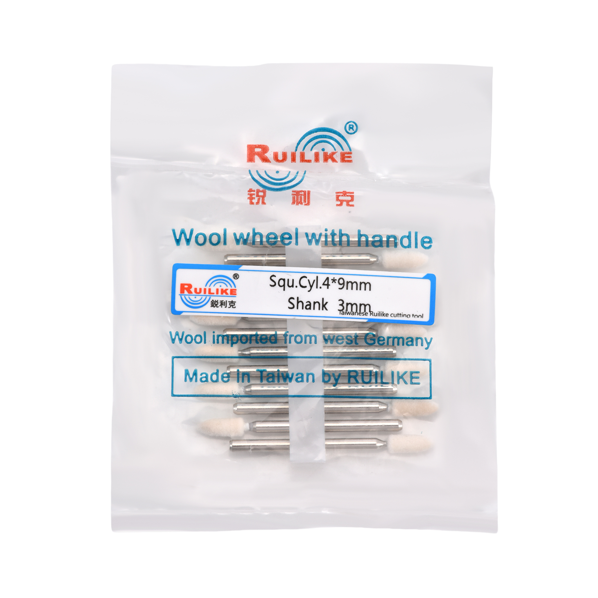 Wool wheel with handle square cylinder 4*9mm shank 3mm - Image 2