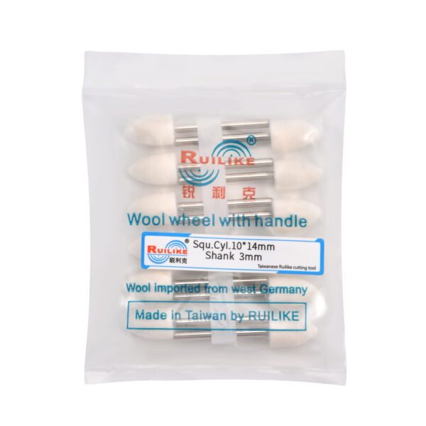 Wool wheel with handle square cylinder 10*14mm shank 3mm