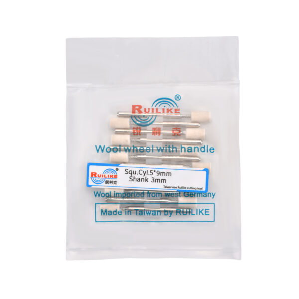 Wool wheel with handle square cylinder 5*9mm shank 3mm