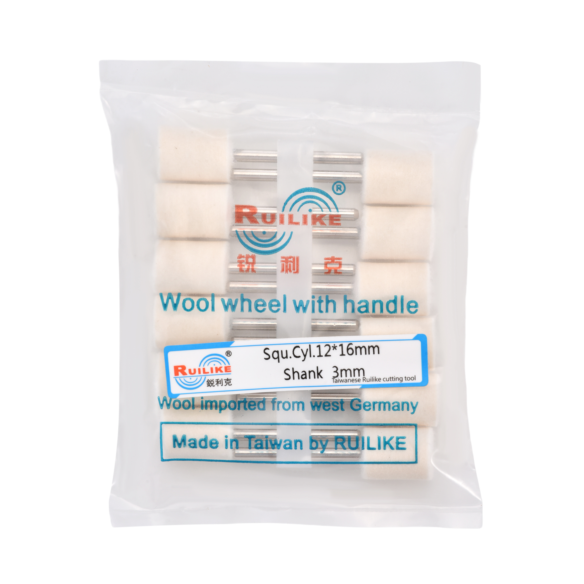 Wool wheel with handle square cylinder 12*16mm shank 3mm - Image 2