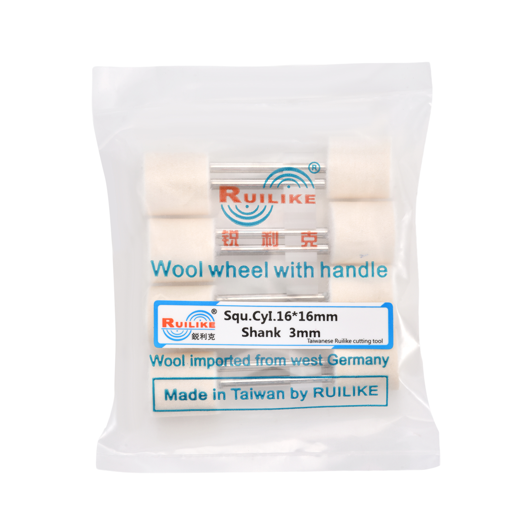 Wool wheel with handle square cylinder 16*16mm shank 3mm - Image 2