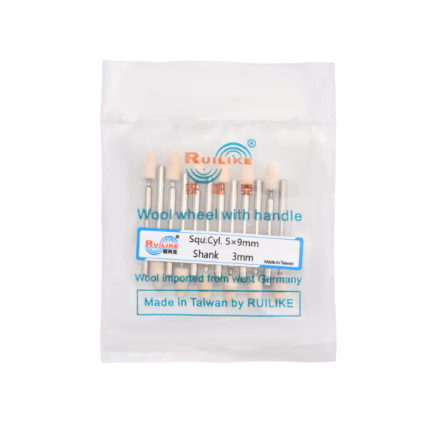 Wool wheel with handle square cylinder 5*9mm shank 3mm