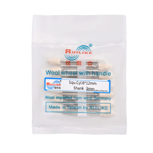 Wool wheel with handle square cylinder 6*12mm shank 3mm